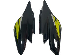 TAPA LATERAL TRASERA DR-150 NEGRO STICKER AMARILLO
