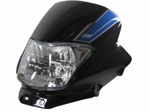 COMBO FAROLA + CARENAJE PLATINO-110 NEGRO/AZUL
