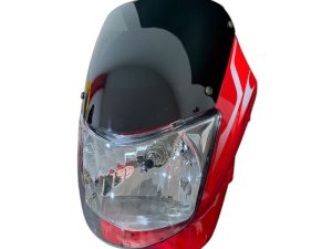 COMBO FAROLA + CARENAJE C/VISOR PLATINO-100/125 ROJO