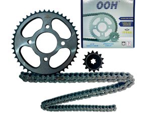 KIT ARRASTRE OOH PREMIUM P/NEGRA DISCOVER-125/150 ST/PULSAR-135 LS 14T/45T + 428HX132L (1045)
