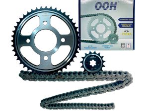 KIT ARRASTRE OOH PREMIUM P/NEGRA DISCOVER-125/150 ST/PULSAR-135 LS 15T/43T + 428HX132L (1045)