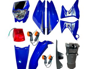 KIT PARTES PLASTICAS CON FAROLA XTZ-125 AZUL X 13 PCS
