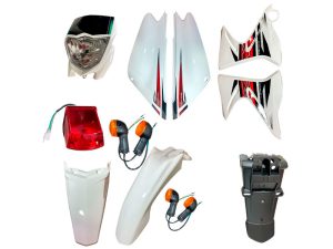 KIT PARTES PLASTICAS CON FAROLA XTZ-125 BLANCO X 13 PCS