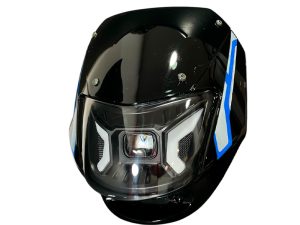 COMBO FAROLA + CARENAJE C/VISOR BOXER-100 CT NEGRO/AZUL LED (2017-2015)