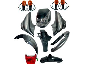 KIT PARTES PLÁSTICAS BOXER CT-100 X 12PCS GRIS CON STICKER