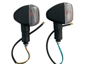 DIREC DEL/TRAS GN-125 NOVA/GS-125 TRANSPARENTE (PAR) CON ADAPTADOR