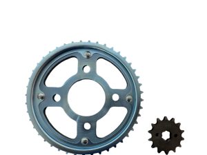 KIT PIÑON DEL/TRAS OOH CROMADO CB-125F 14T/44T FOR 428 ACERO (1045)