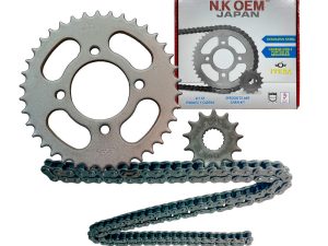 KIT ARRASTRE PLATEADO GN-125H/OWEN-150 M.N. 15T/38T+ 428HX124L