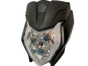 COMBO FAROLA + CARENAJE C/VISOR AKT-CR4 NEGRO MATE