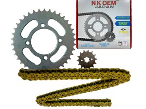 KIT ARRASTRE PLATEADO DISCOVER 125/135/PULSAR-180 4H 14T/42T + 428HX124L DORADA