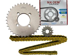 KIT ARRASTRE PLATEADO FD-115 VIVA 14T/35T + 428HX124L DORADA