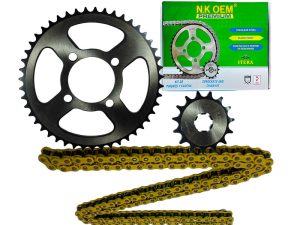 KIT ARRASTRE PREMIUM P/NEGRA DT-125K 4H 15T/47T + 428HX124L DORADA