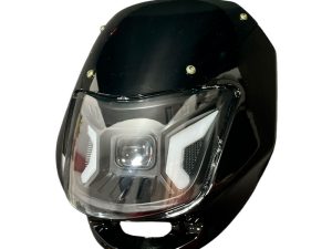 COMBO FAROLA + CARENAJE C/VISOR BOXER-100 CT NEGRO LED