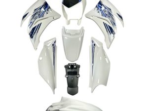 KIT PARTES PLÁSTICAS XTZ-250 BLANCO + TAPA LATERAL STICKER AZUL x   8 PCS